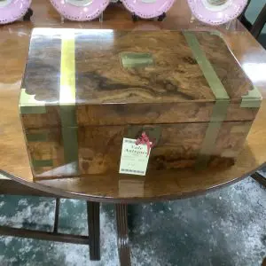 Brass Bound Walnut Writing Box